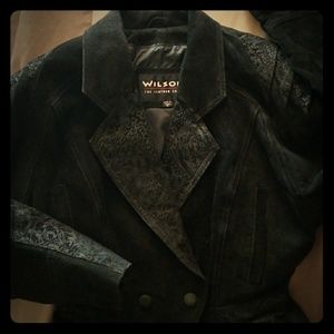 Fitted leather suede jacket